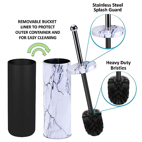 Deep & Sturdy Toilet Bowl Brush with Holder - Durable Scrubbing - Toilet Cleaners - Household Essentials - Silicone Brush - Bathroom Cleaner - Cleaning Supplies - Household Supplies, White