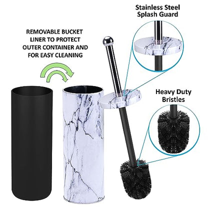 Deep & Sturdy Toilet Bowl Brush with Holder - Durable Scrubbing - Toilet Cleaners - Household Essentials - Silicone Brush - Bathroom Cleaner - Cleaning Supplies - Household Supplies, White