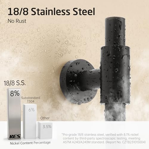 KES High Pressure 9 Functions Adjustable Handheld Shower Head with 30-Inch Shower Slide Bar & 59-Inch Hose, Built-in Power Wash to Clean Tub Tile & Pet, Wall Mount Matte Black 18/8 Stainless Steel - color: Matte Black