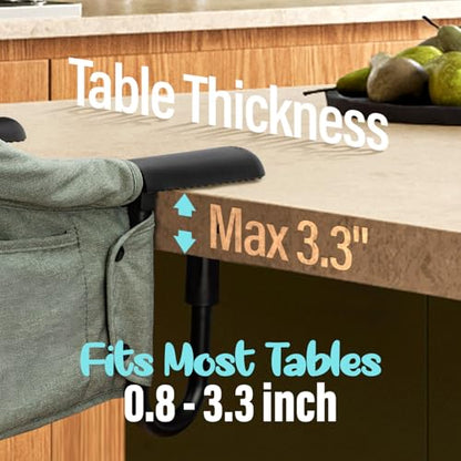 Hook On High Chair - Portable & Foldable for Babies 6-36 Months, Family & Travel Use with Carry Bag(Sage Green) - color: Sage Green