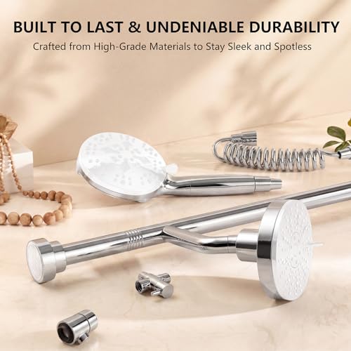 Dual Shower Head with Magnetic Handheld, Double Showerhead System, Silver | High Pressure, Gifts for Two People 2 Person Couples Women Men, Adjustable, Easy Install, Renter-Friendly, SPA-Like - color: Silver