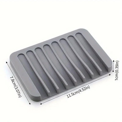 Generic 3 Pack Silicone Soap Saver, Waterfall Drainer Soap Holder, Extend Soap Life, White, Gray, Teal, Plastic, Square, Bath