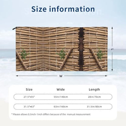 Large Bamboo Raft Bath Towel Super Absorbent Quick Dry Bathroom Towel Sand Free Microfiber Beach Towels for Bathroom, Gym, Spa and Hotel Towel 27.5"x55"