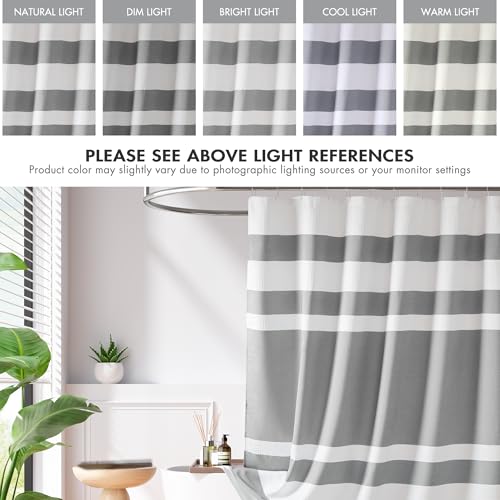 Madison Park Spa Waffle Shower Curtain Pieced Fabric with 3M Scotchgard Moisture Management Modern Home Bathroom Decorations, Wide 108"x72", Grey | Striped, Pieced Fabric Design, 3M Scotchgard Moisture Management, Hotel Quality, Modern, for Bathroom, OEKO