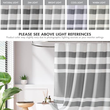 Madison Park Spa Waffle Shower Curtain Pieced Fabric with 3M Scotchgard Moisture Management Modern Home Bathroom Decorations, Wide 108"x72", Grey | Striped, Pieced Fabric Design, 3M Scotchgard Moisture Management, Hotel Quality, Modern, for Bathroom, OEKO