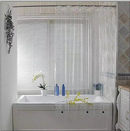 Elegant Comfort Heavy Duty Weight Waterproof Clear Shower Curtain Liner, 72" x 72 inches Long Shower Liner for Bathroom with 3 Bottom Magnets and Rust Proof Grommets (2 Pack)