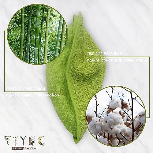Natural Organic Ramie and Rayon Made from Bamboo Dual Sided Washcloths Hand Towels Ultra Soft for Shower Bath Spa, Gentle for Body Face Sensitive Baby Skin, Pack of 4