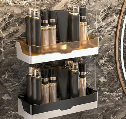 Adhesive Shower Caddy, 1 Pack Acrylic Bathroom Shelves, No Drill Wall Mount Organizer Storage Shelf