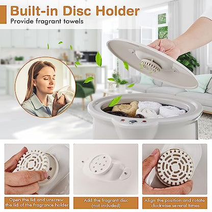 COSTWAY Bucket Style Towel Warmer, Fragrance Holder, Fits up to Two 40” x 70” Oversized Towels, Bathrobes, Blankets, Auto Shut Off, Luxury Towel Warmer for Bathroom, Spa - color: Grey