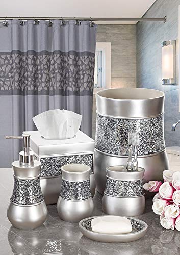 Creative Scents Crackled Glass Soap Dish for Bathroom, Decorative Dry Bar Soap Holder, Best Dishes for Sink/Bath/Shower Decor. - style: Soap Dish