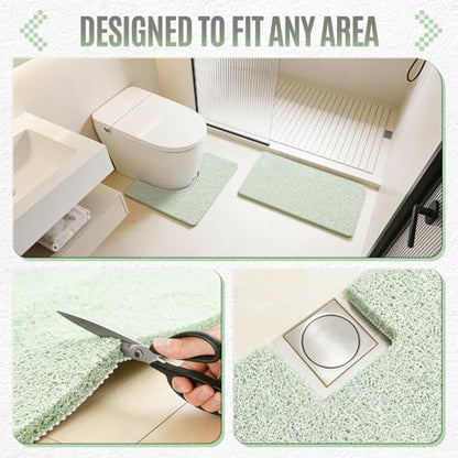 17 * 30in Shower Mat Bathtub Mat Non Slip | Bathmats Non Slip, Quick Drying Foot Scrubber Loofah Mats for Inside Shower, Tub, Bathroom, Home, Mint Green - color: Mint Green, size: 30" x 17" (Rectangular)