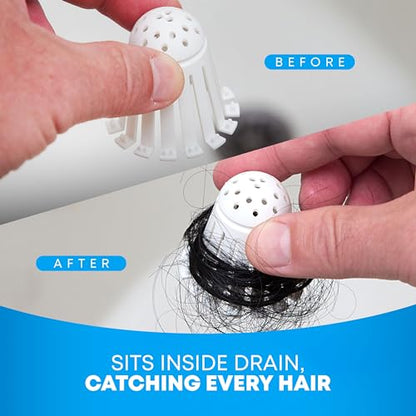 TubShroom Toss 21pk Disposable Bath Tub Drain Strainers - Hair Catcher Snare for Shower Bathtub to Prevent Clogged Drains, Traps Human and Pet Hair, One Year Supply (White) - color: White