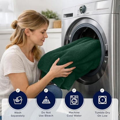 DAN River 2 Pack Bath Sheets Extra Large 35x70, Large Bath Towels for Adults, XL Oversized Heavy Duty Towel Set, 600 GSM 100% Ring Spun Cotton, Soft Quick Dry, Huntergreen - color: Huntergreen, size: Bath Sheet 35x70" (PK 2)
