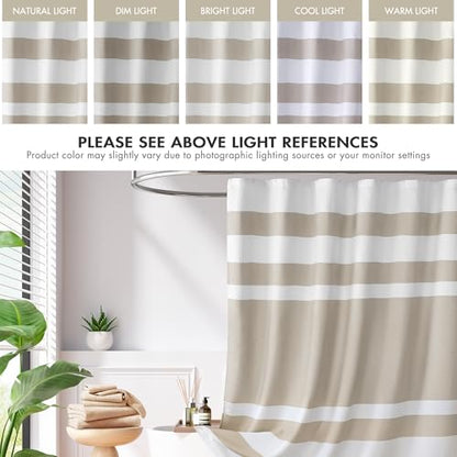 Madison Park Spa Waffle Weave Extra Wide Shower Curtain, 108 x 72, Taupe | Striped, Pieced Fabric Design, 3M Scotchgard Moisture Management, Hotel Quality, Modern, for Bathroom, OEKO-TEX Certified - color: Stripe Taupe, size: 108"W x 72"L (Pack of 1)