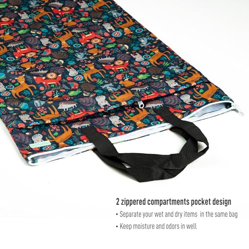 wegreeco Reusable Hanging Wet Dry Cloth Diaper Bag (Animal) - color: Animal
