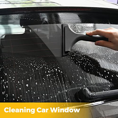 Small Silicone Squeegee Window Shower Squeegee Tool,Auto Water Blade for Car Windshield, Window, Mirror, Glass Door,Bathroom - color: Black+black