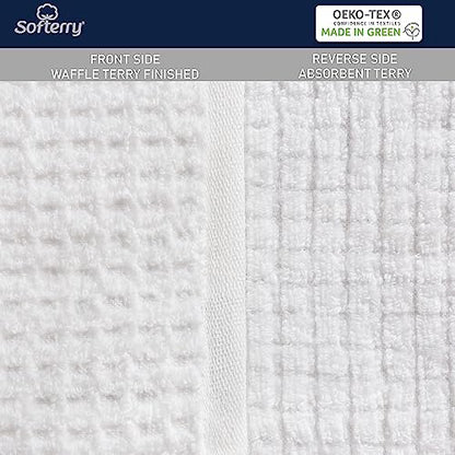 Softerry Waffle Bath Towel Set - 100% Soft Cotton - Plush and Extra Absorbent - Luxury Hotel & Spa Quality - Fade Resistant - Eco-Friendly (White, Set of 4 Bath) - color: White, size: Set of 4 Bath