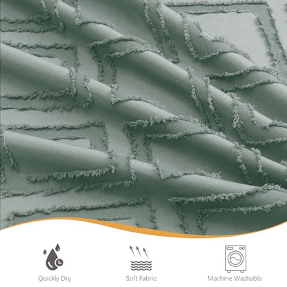 Solid Sage Green Fabric Shower Curtain for Bathroom, Farmhouse Boho Shower Curtain- Soft Cloth & Hotel Spa Quality, Machine Washable Shower Curtain Sets with 12 Hooks, Grommets Top, 72Wx78L - color: Sage Green, size: 72"W x 78"L (Pack of 1)