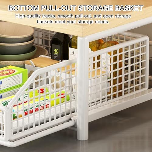 Kitchen Microwave Rack, Small Coffee Stand Shelf with Drawer Storage Basket | Kitchen Counter Storage Microwave Shelf for Coffee Machine, Living Room, Bedroom(Gold) - color: Gold