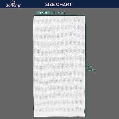 Softerry Waffle Bath Towel Set - 100% Soft Cotton - Plush and Extra Absorbent - Luxury Hotel & Spa Quality - Fade Resistant - Eco-Friendly (White, Set of 4 Bath) - color: White, size: Set of 4 Bath