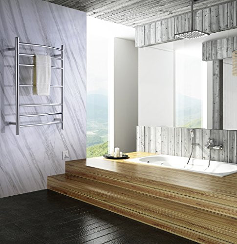 ANZZI Gown 7 Bar Wall Mounted Towel Warmer in Polished Chrome | Energy | Premium Sustainable Material Stylishly Crafted From Rhino, Finish Allows For Easy Cleaning, Built To Last - color: Polished Chrome