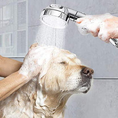 Marbrasse High Pressure Shower Head, 3-Settings Handheld Showerhead with ON/Off Full Shutoff Push Button and Switch to Control Flow, Angle-Adjustable Water Saving Body Sprays(Chrome) - color: Chrome
