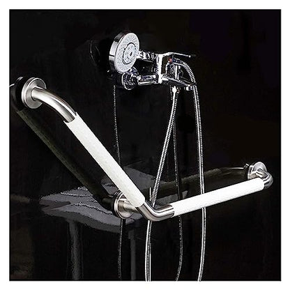 Grab Rails Bath Wall Attachment Handrails,Grab Bar Rails Bathroom Grab Bar,Wall Mounted Straight Towel Rack,Shower Assist and Safety Balance Rail,with Anti-Slip L-Type 13