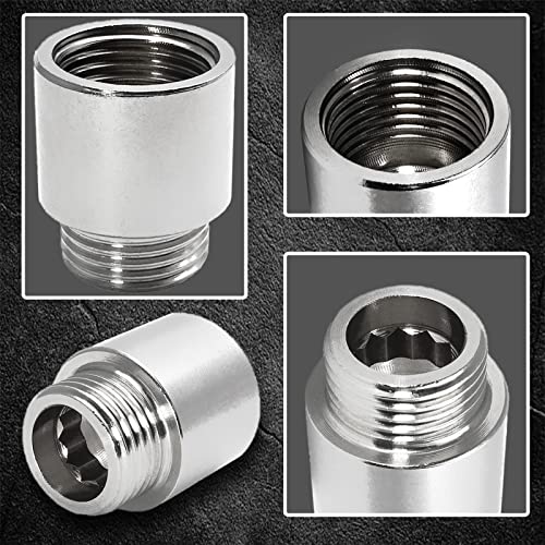 Shower Head Extension Arm, 20mm/0.78 Inch, 2pcs | 1/2PT Male to 1/2PT Female Thread, Stainless Steel, Cast Pipe Fitting Coupler - size: 20 mm