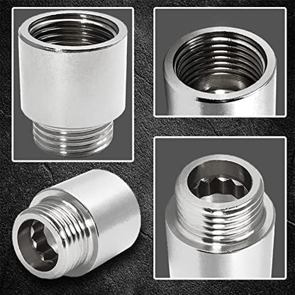Shower Head Extension Arm, 20mm/0.78 Inch, 2pcs | 1/2PT Male to 1/2PT Female Thread, Stainless Steel, Cast Pipe Fitting Coupler - size: 20 mm