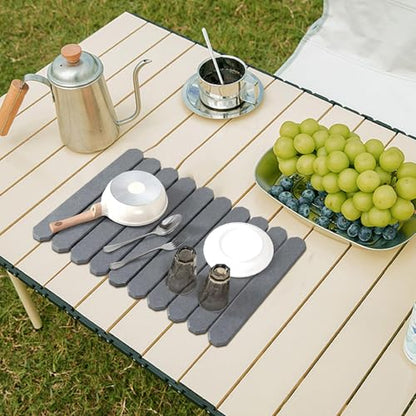 Stone Drying Mat Fast Dry Foldable Design Instant Absorption Aesthetic | Kitchen Sink Dish Drying Mats for Bathroom Home Sink Bath Shower Countertop Vanity Bathroom Home Bath Shower Countertop Van - color: Gray
