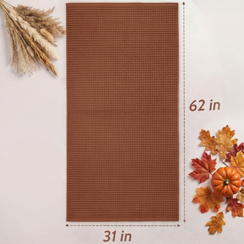 Waffle Bath Towels Set of 2 (Rust) - Fall Bathroom Decor, Large 31” x 62” | Low Lint, Lightweight & Quick Dry Cotton Towels - color: Rust