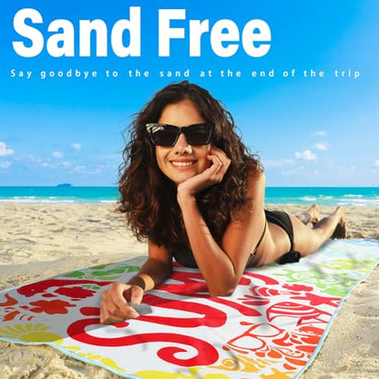 Widdonen Microfiber Beach Towel,Compact 2 Pack-71x32 Inch with Bag Travel | Extra Large,Lightweight,Thin,Sand Free,Quick Dry,Absorbent.Packable for Camping,Swim,Pool,Bath,Picnic,Cruise Essentials Gift - color: 2 Pack Colorful Summer M