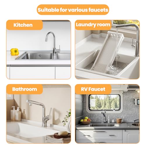 14.96"×5.43" Diatomite Sink Faucet Absorbing Mat, Reusable Drying Mat Splash Guard for Kitchen Bathroom Counter, Sink Drip Catcher & Organizer - style: Flower-4