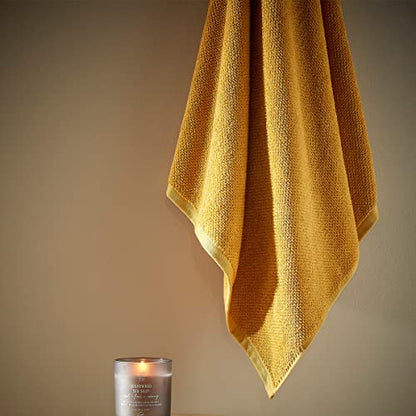 Christy Brixton 4 Piece Towel Set | Saffron Yellow | 100% Cotton | Ultra Soft | Super Absorbent | 600GSM | 2 Bath Towels 2 Hand Towels - color: Saffron, size: 2 Hand 2 Bath Set