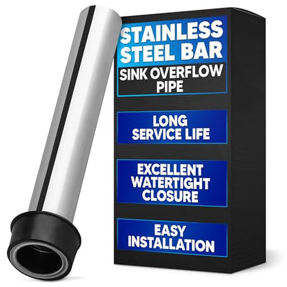Bar Sink Stopper - Stainless Steel Overflow Pipe, Fits 1.75 In Drain | Lightweight Sink Plug - Rust-Resistant Metal, Simple to Use and Easy to Install | Good for Kitchen, Home, and Commercial Use - style: 1 Pack
