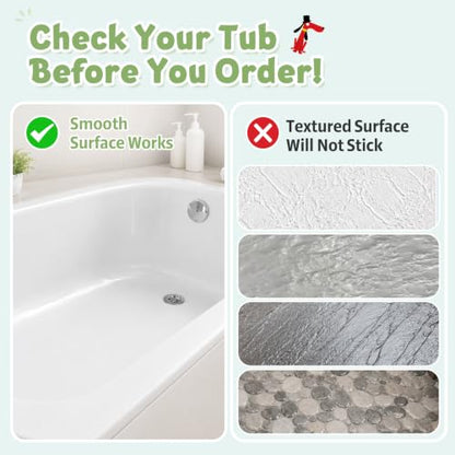 Baby Bath Mat for Tub Non Slip Kids, BPA Free Extra Long Bathtub Mat 40x16 with Drain Holes and 200 Suction Cups, Non Toxic Machine Washable Toddler Bath Mat, Eco-Friendly Certified - color: Greenjoydog
