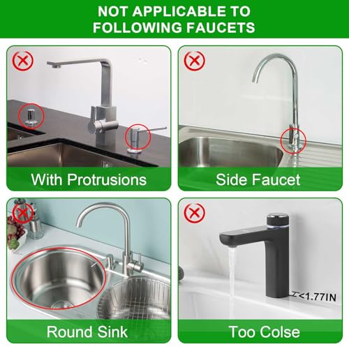 Sink Splash Guard, 5°Slope Silicone Draining Mat for Kitchen Sink, 24 inch Sink Faucet Mat, Silicone Sink Faucet Mat Splash Guard, Sink Water Splash Guard, Sink Accessories for Kitchen, Bathroom