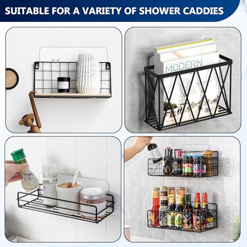 9 Pack Shower Caddy Adhesive Replacement Stickers,Strong Hooks for Caddy, Clear Waterproof Adhesive Strips, No Drilling for Kitchen Racks and Bathroom Storage Shelves (Clear 2 Hooks) - color: Clear 2 hooks-9Pack