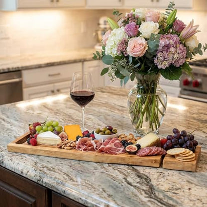 EcoDecors Eleganto 42" Live Edge Solid Teak Bath Caddy Tray with Handle, Book & Tablet Holder, Wine Glass Holders, Luxury Bathtub Tray - style: 42" Live Edge