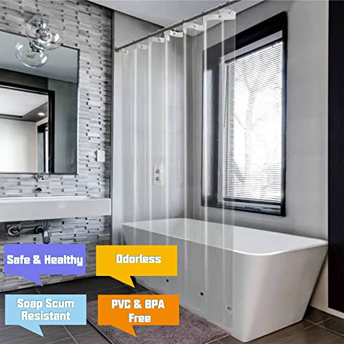 82 Inch Long Shower Curtain Liner with Side Magnet Clips, 72x82 | Magnetic Close to Wall & Splash Guard, 3 Magnets, Heavy Duty 72 x 82 Extra Long Clear Plastic Shower Liner for Bathroom - color: 8g.heavy-clear, size: 72"W x 82"L (Pack of 1)