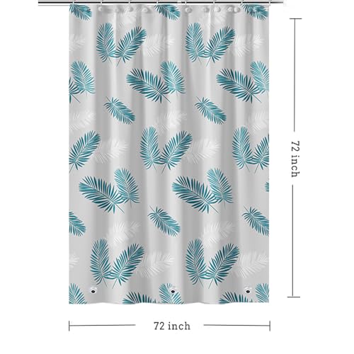 Plastic Shower Liner - Premium PEVA 4G Shower Curtain Liner with Rustproof Grommets and 3 Weighted Magnets, Waterproof Shower Curtains for Bathroom (Green Feather) - color: Green Feather, size: 71"W x 71"L (Pack of 1)