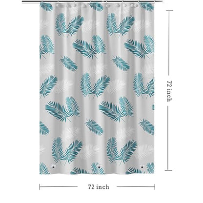 Plastic Shower Liner - Premium PEVA 4G Shower Curtain Liner with Rustproof Grommets and 3 Weighted Magnets, Waterproof Shower Curtains for Bathroom (Green Feather) - color: Green Feather, size: 71"W x 71"L (Pack of 1)