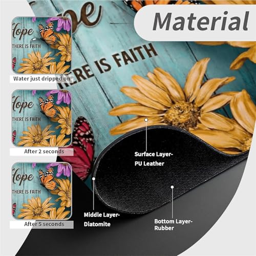 Faucet Fast Absorbent Pad - Hope Faith Miracles Teal , Suitable For Kitchen, Bathroom, Island And Other Scenes - color: Hope Faith Miracles Teal