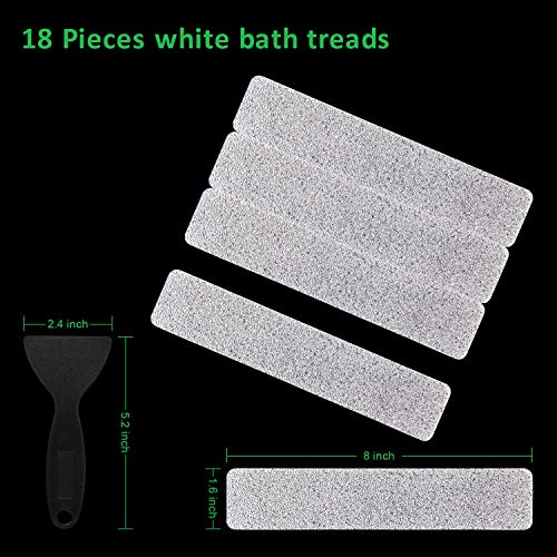 Non Slip Bathtub Strips 18 PCS Larger Adhesive Anti Slip Shower Stickers for Bath Tub,Bathroom,Stairs with Premium Scraper - color: Clear