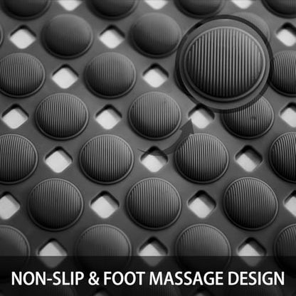 SELIBRE Rubber Bath Mat, 36 x17” TPR Black Tub Mats with 198+ Suction Cups, Bath Mat for Elderly/Kids, Machine Washable & Fast Drainage, Foot Massage Design (Black, Extra Large) - color: Black