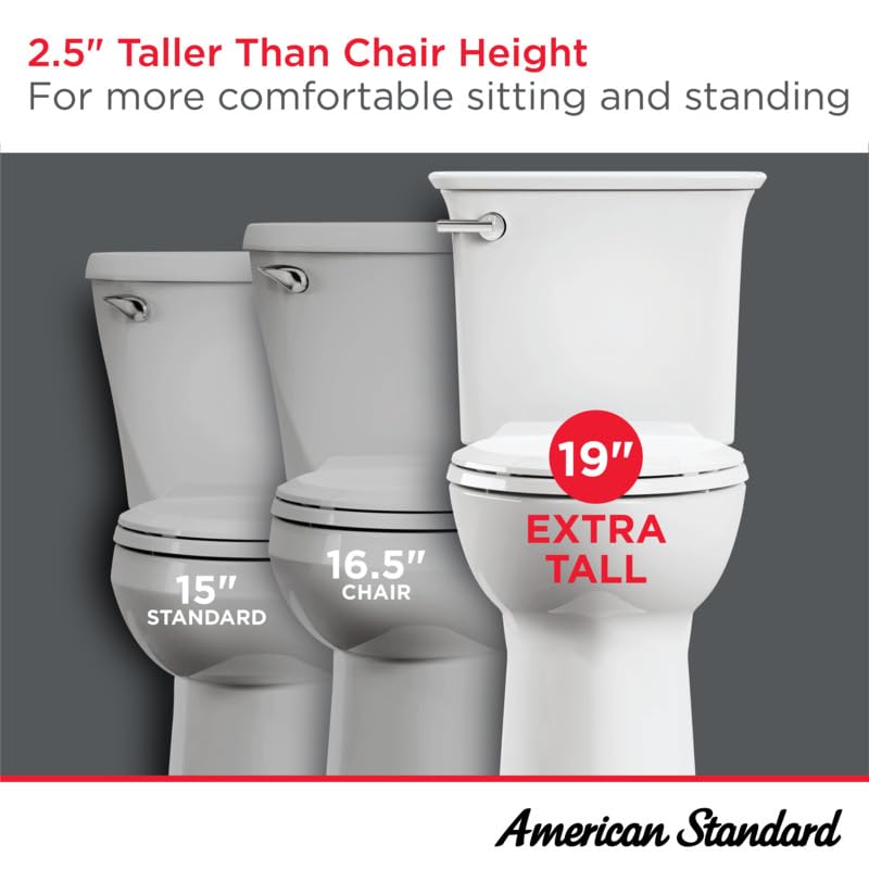 American Standard Cadet PRO Two Piece Round Toilet, 1.28 GPF, White - size: 10" rough-in