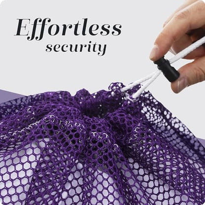 Handy Laundry Mesh XL Laundry Bag - Durable, Machine Washable with Secure Drawstring Closure - Perfect for College Dorms, Laundromats, Apartments (Purple, Large 24" x 36") | XL 24x36 Mesh Laundry Bag, Secure Drawstring, Heavy Duty, Machine Washable, for D