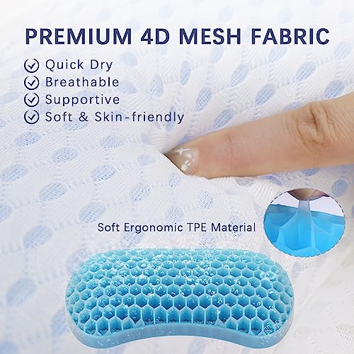 Bathtub Bath Pillows for Tub - Bath Tub Pillow Headrest with Ergonomic TPE, Bathtub Pillow for Neck & Back Support with Strong Suction Cups & Hook - size: Medium White