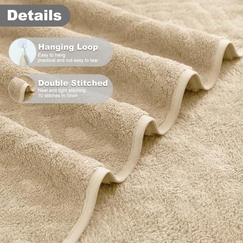 Smuge 18-Piece Bath Towel Set, Include 6 Bath Towel Sheets, 6 Hand Towels and 6 Washcloths - Highly Absorbent Quick Dry 100% Microfiber,Ultra Soft Bathroom Towel Set (Camel) - color: Camel, size: 18 Pcs Bath Towel Set