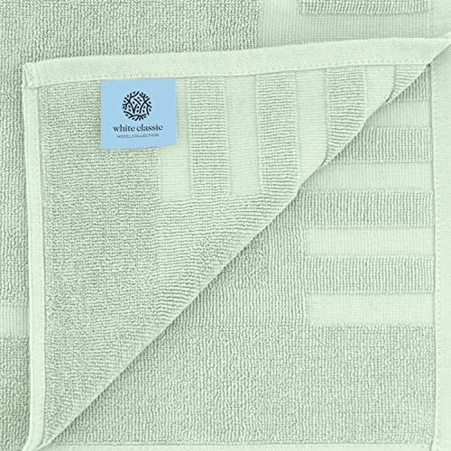 White Classic Luxury Bath Mat Floor Towel Set - Absorbent Cotton Hotel Spa Shower/Bathtub Mats [Not a Bathroom Rug] 22"x34" | 2 Pack | Mint Green - color: 10: Mint Green